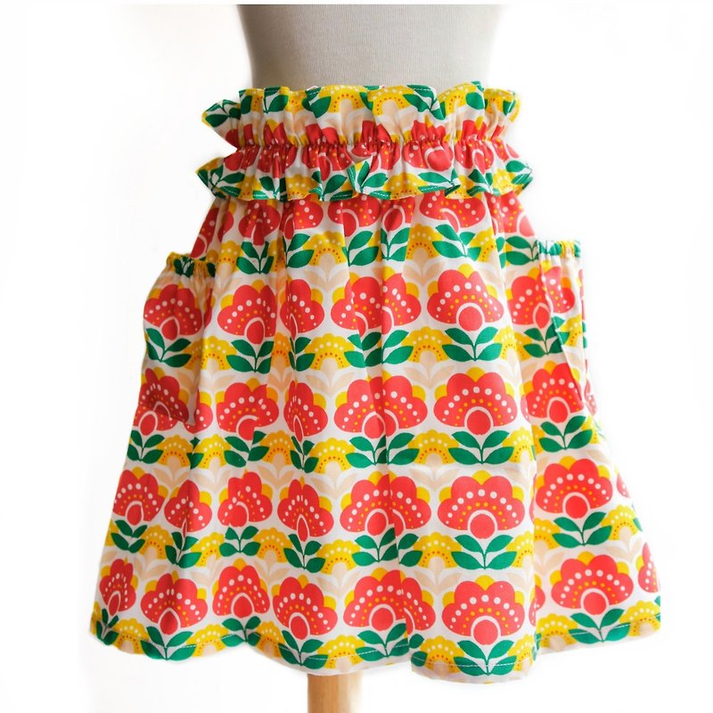 Skirt swinging three dresses - Hawaiian flowers - Skirts - Cotton & Hemp Multicolor