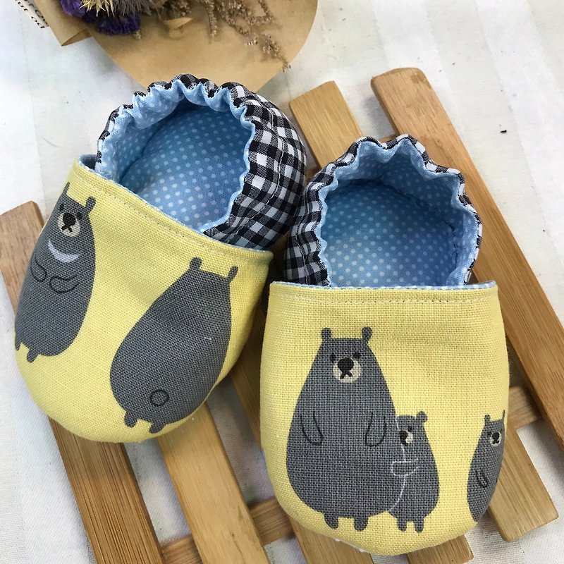 Bears Love Fishing-Toddler Shoes Baby Shoes - รองเท้าเด็ก - ผ้าฝ้าย/ผ้าลินิน หลากหลายสี