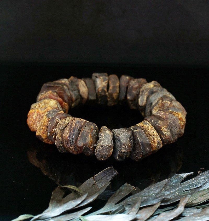 波羅的海原石藥珀手鍊-3 ( Raw Baltic Amber Bracelet-3 ) - 手鍊/手鐲 - 樹脂 