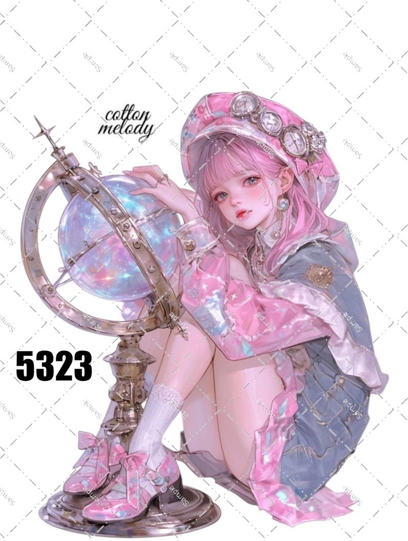 original sticker no.5323 人物ステッカー オリジナルステッカー オリジナル人物ステッカー 装飾ステッカー cotton melody - 貼紙 - 紙 