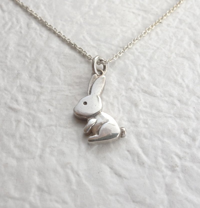 Mini Bunny-Sterling Silver Necklace - สร้อยคอ - เงินแท้ สีเงิน