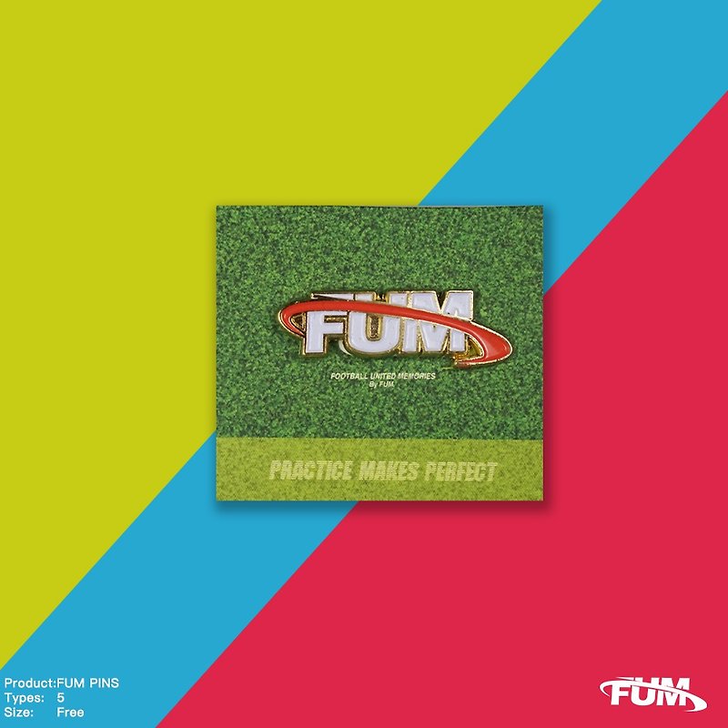 【ファンブル】FUM PIN  - ロゴタイプ3 - バッジ・ピンズ - ステンレススチール レッド