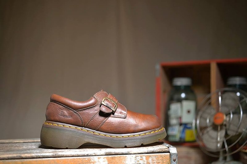 Vintage 英國Dr. Martens 咖啡色厚底靴 - 女休閒鞋/帆布鞋 - 真皮 咖啡色