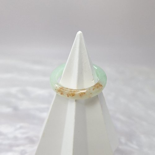 緣圓翡翠 特色果綠灑紅翡戒指 玉戒 國際圍11內徑16.5 | 天然緬甸玉A貨翡翠