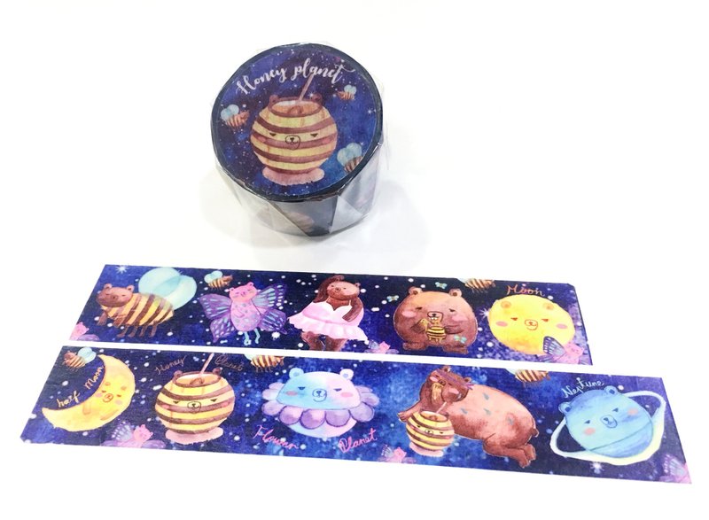 Lajin Honey Planet Paper Tape - มาสกิ้งเทป - กระดาษ หลากหลายสี