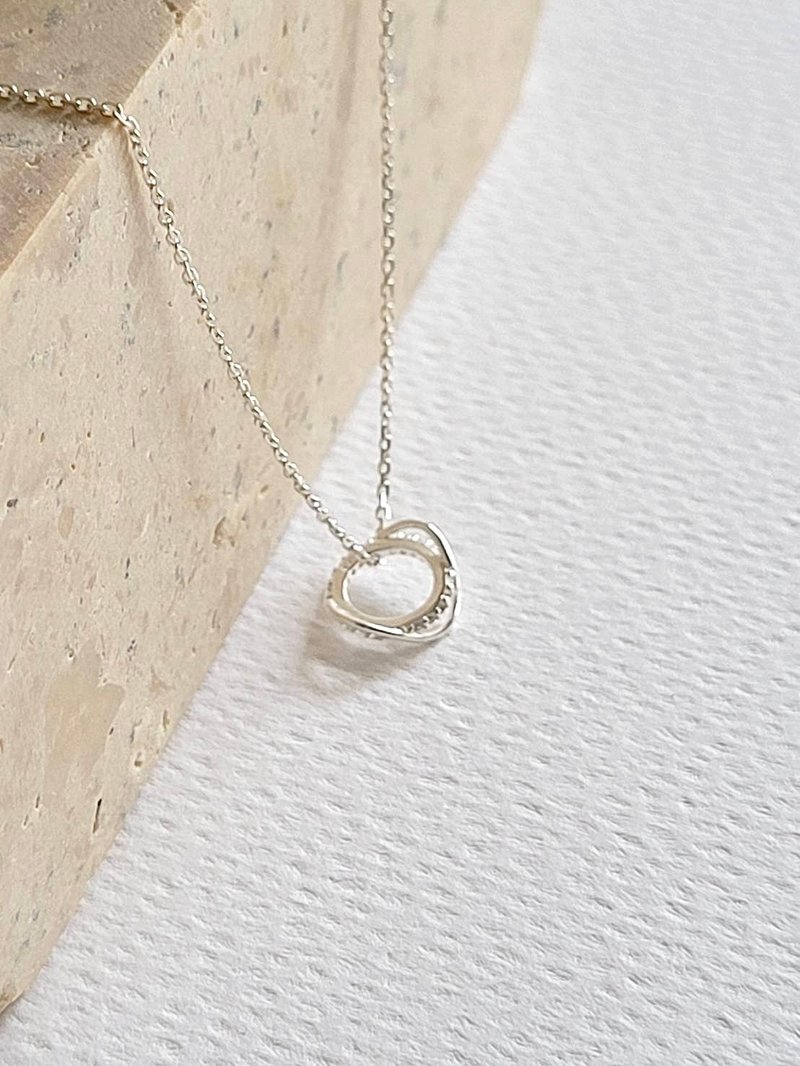 Wave sterling silver necklace/sterling silver/necklace/light jewelry - Necklaces - Sterling Silver Silver