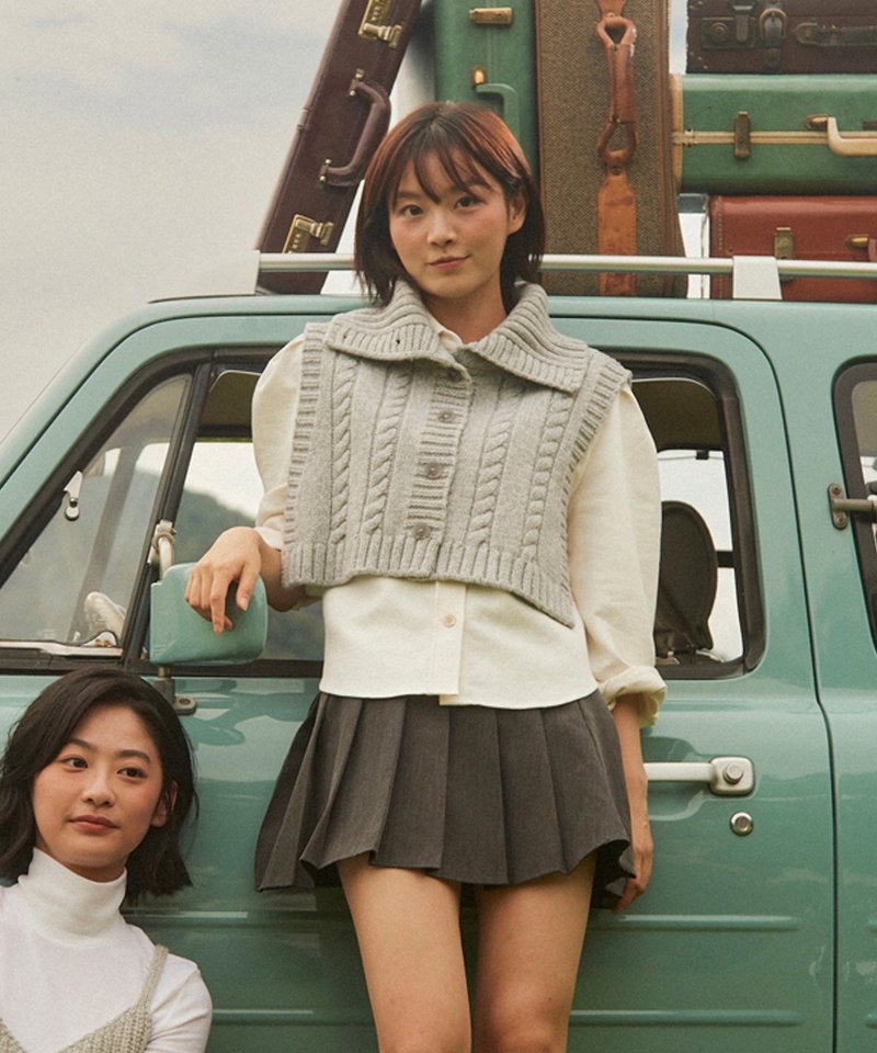 Super fine merino wool shoulder cape / 3 colors - 背心/無袖上衣 - 羊毛 