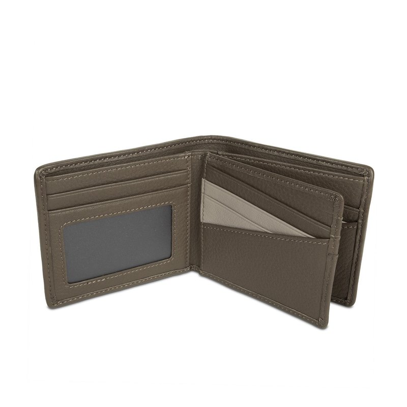 【NEW IN】Grayson Leather Bi-fold Men's Wallet with Extra Flap (RFID) - Khaki - Wallets - Genuine Leather Khaki