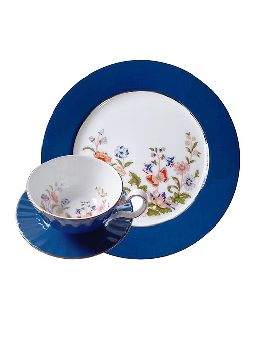 Belleek Taiwan 台灣總代理 英國Aynsley 小屋花園系列 組合優惠價 骨瓷色釉奧本杯盤組+餐盤