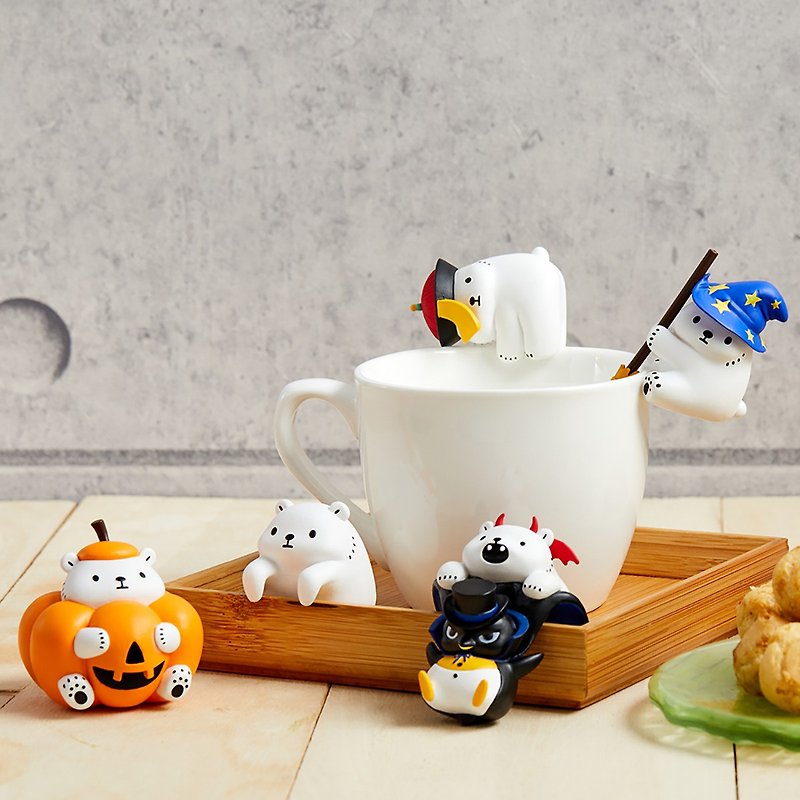 Pre-order white diary series - Halloween funny SHOW cup edge (with random repeat 1 doll) - ตุ๊กตา - พลาสติก หลากหลายสี