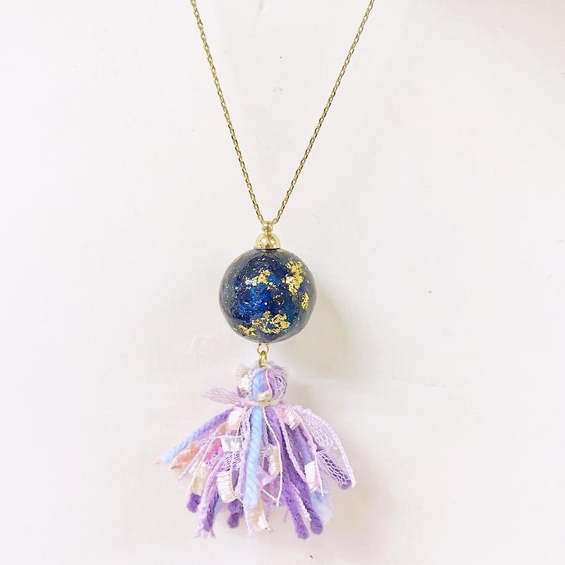 [Atelier A.]Christmas Selected Catch tails of the planet necklaces Purple Tassel - สร้อยติดคอ - อะคริลิค 