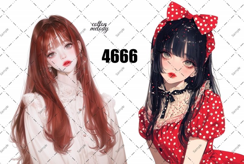 original sticker no.4666 人物ステッカー オリジナルステッカー オリジナル人物ステッカー 装飾ステッカー cotton melody - 貼紙 - 紙 