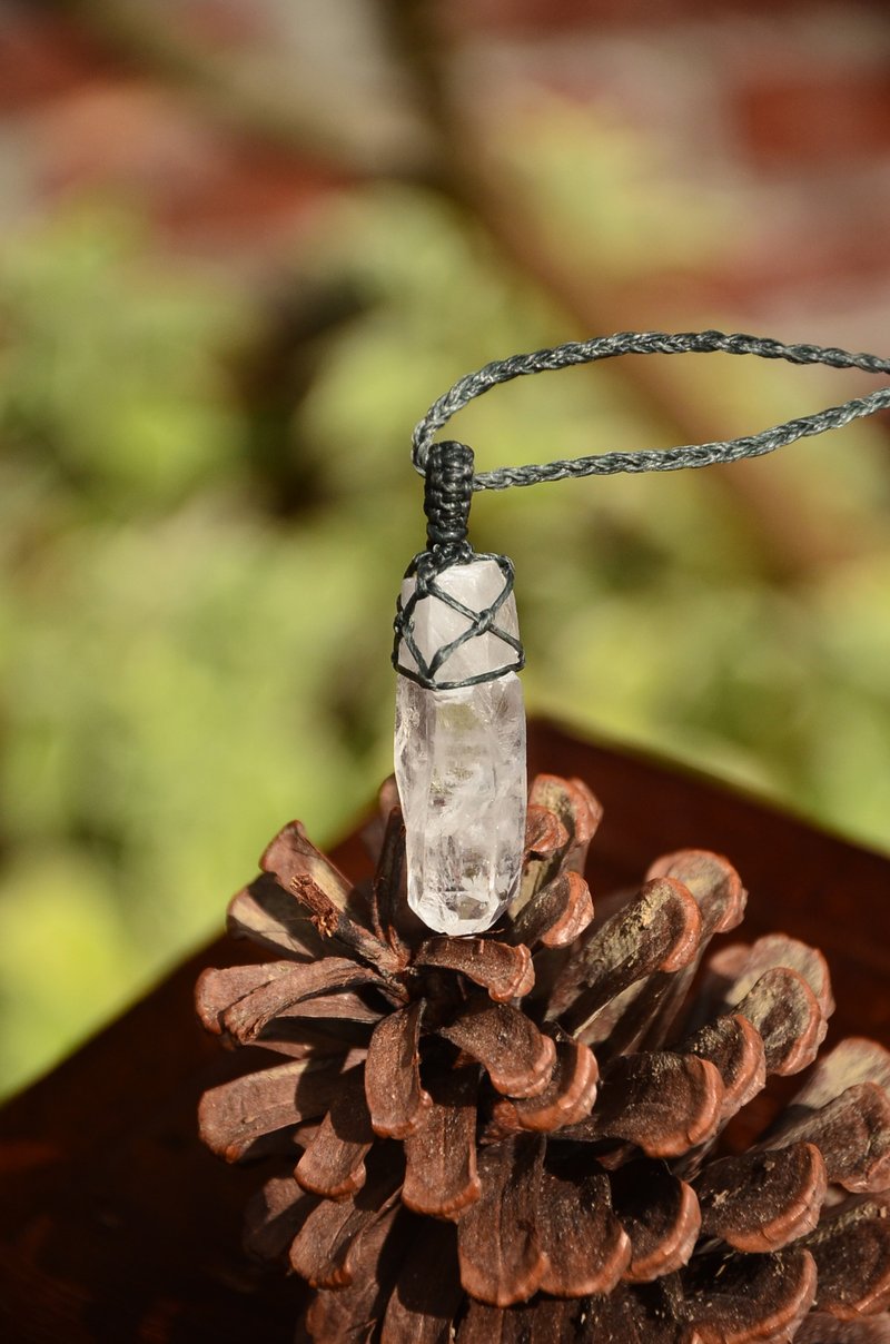 織途-白水晶 Himalaya Quartz 編織項鍊 - 項鍊 - 寶石 白色
