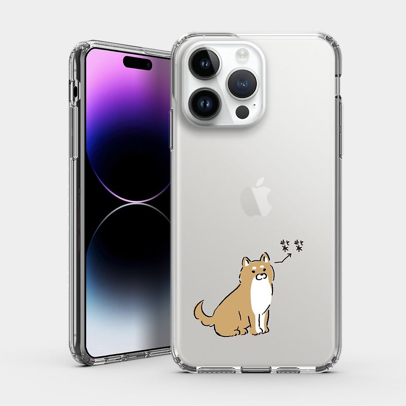 [Customized gift] Shiba Inu character IPHONE protective case transparent mobile phone case PU030 - Phone Cases - Plastic Transparent