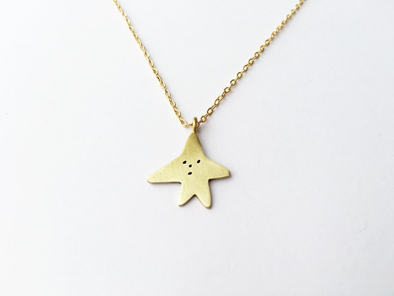 ✿Macaron TOE✿ Star /Brass Necklace - สร้อยคอ - โลหะ สีทอง