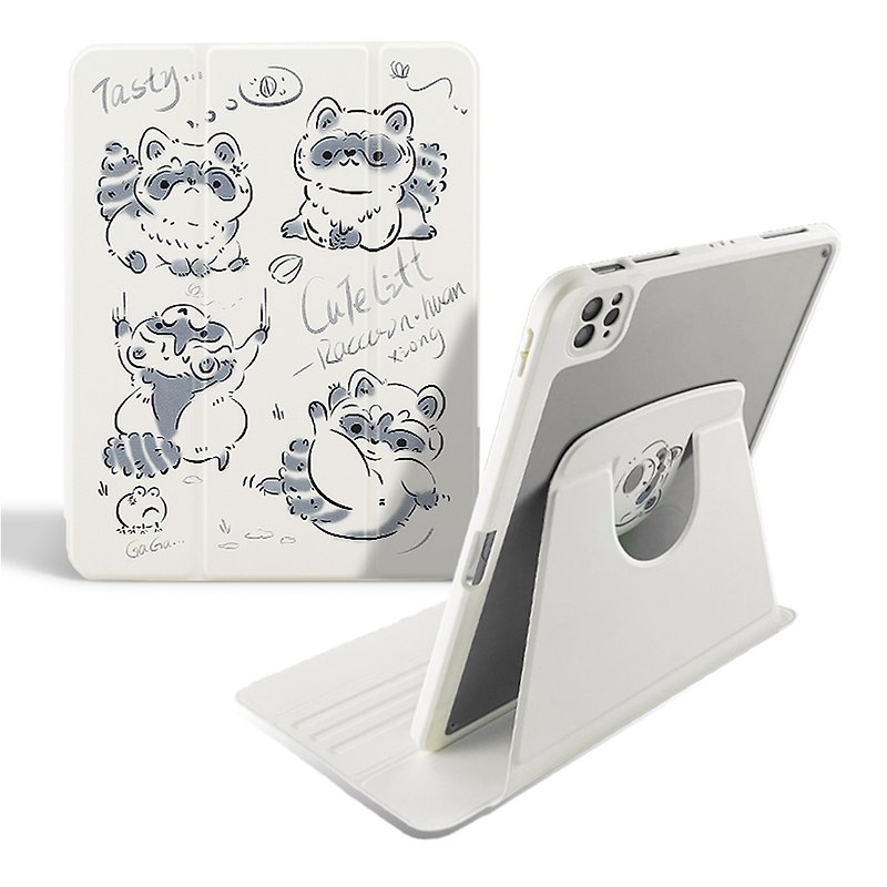 Chubby raccoon rotatable vertical screen iPad case - Tablet & Laptop Cases - Other Materials 