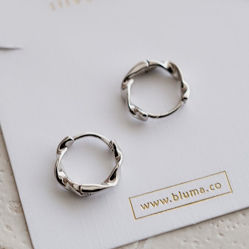 Florence Circle Sterling Silver Earrings | Unisex Boys Earrings Earrings Style Simple Valentine's Day Gift - ต่างหู - เงินแท้ สีเงิน