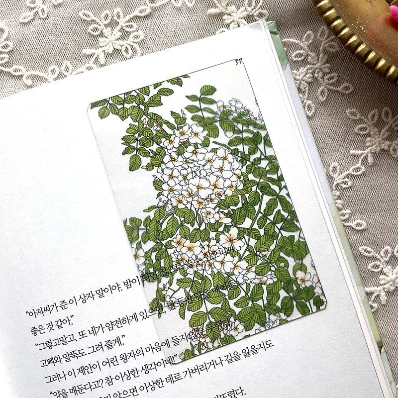 찔레꽃 Flower Bookmark (dami) Transparent Book Clip Bookmarker Tag Souvenir Gift - 書籤 - 塑膠 多色