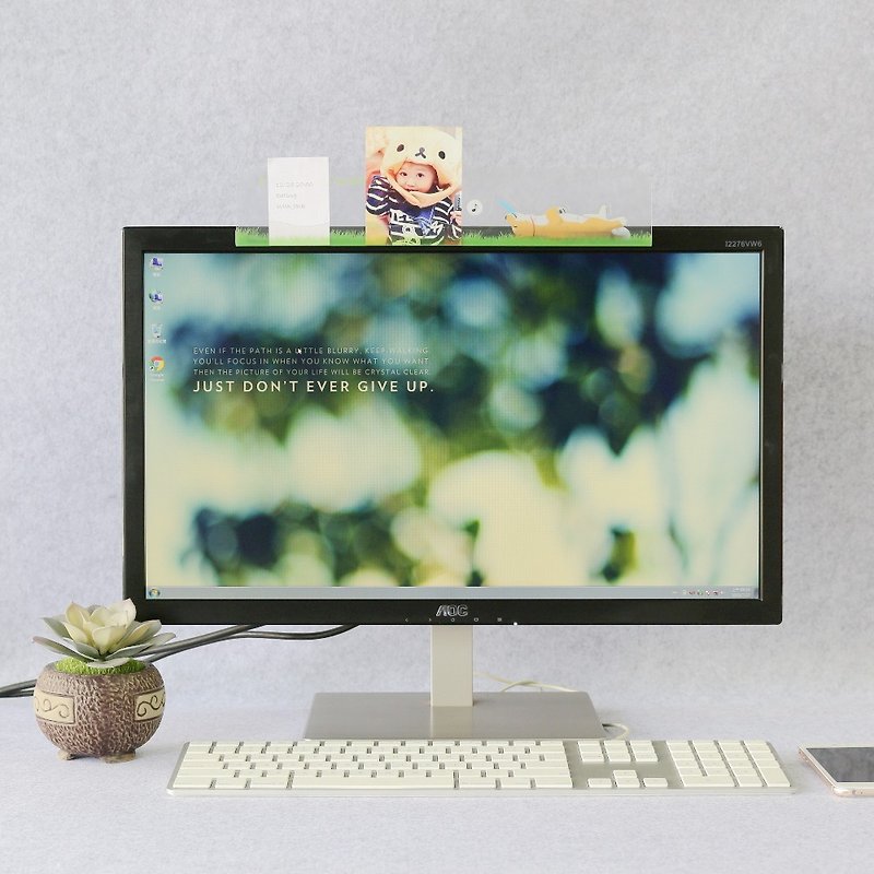 【歐士OSHI】電腦螢幕留言備忘板-飛盤狗 辦公桌收納 開學 生日 - 其他 - 塑膠 綠色