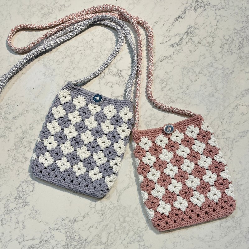 Cross flower mobile phone carrier bag - กระเป๋าแมสเซนเจอร์ - ผ้าฝ้าย/ผ้าลินิน 