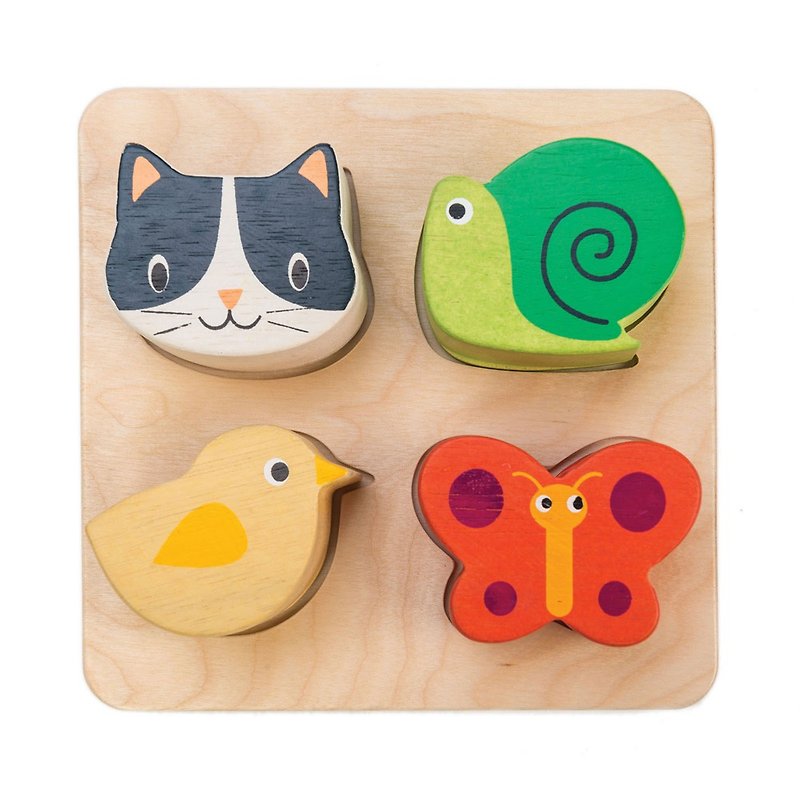 かわいい動物のパズル - 知育玩具・ぬいぐるみ - 木製 