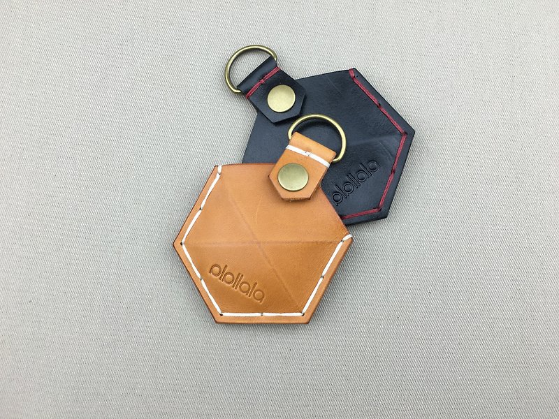 pipilala handmade vegetable tanned leather key holster angle Gogoro - Keychains - Genuine Leather Brown