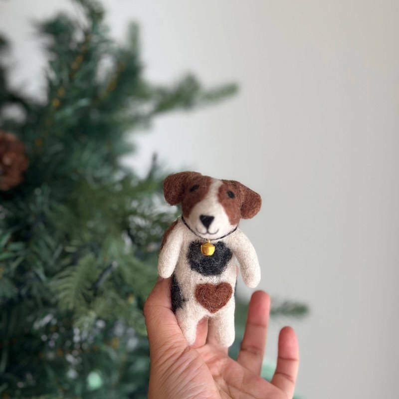 傑克羅素㹴手指偶 傑克羅素犬 傑克羅素狗 講故事道具 羊毛氈指偶 - 寶寶/兒童玩具/玩偶 - 羊毛 咖啡色