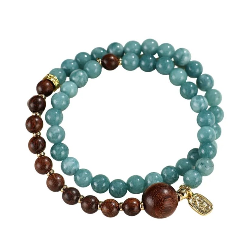 玉髓金絲檀木手鏈 - 手鍊/手環 - 玉石 