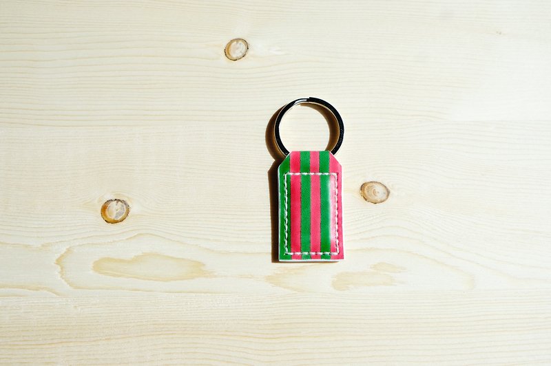 Sanku-Handmade leather-Magnet key ring-It's Christmas, not watermelon - Keychains - Genuine Leather Multicolor