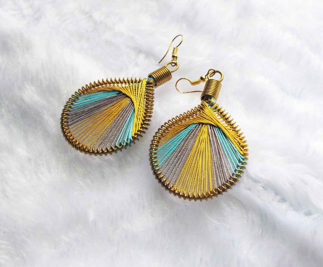 woven thread earrings