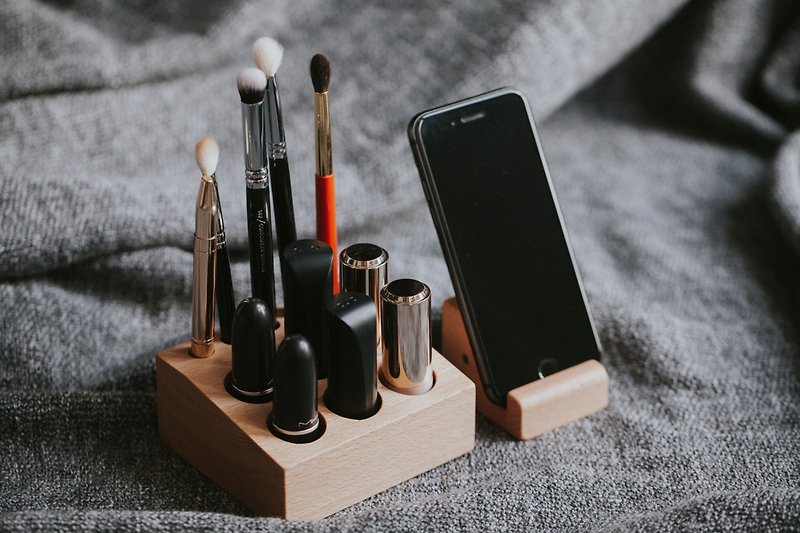 ilips log digital lipstick holder / lipstick / storage supplies / makeup / mobil - Storage - Wood Gold