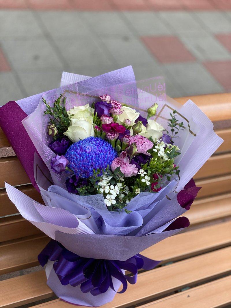 鮮花花束-紫羅蘭永恆花園 | 情人節 生日首選 | 台北可自取 - 乾燥花/永生花 - 植物．花 紫色