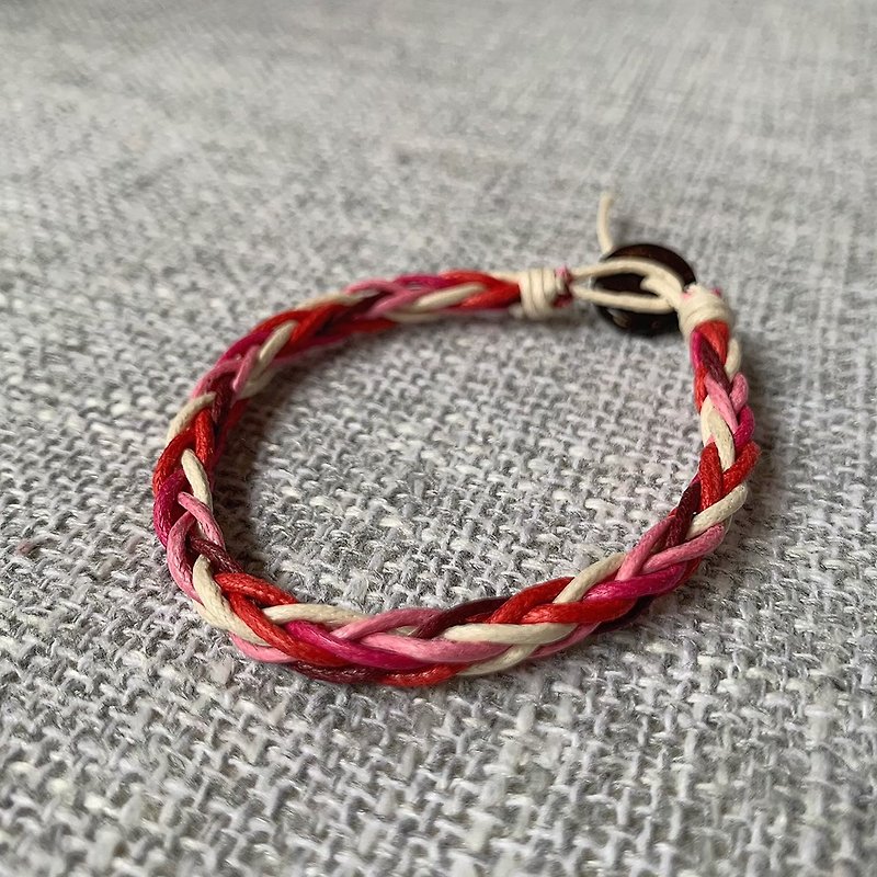 Braided surf bracelet and anklet-mixed red SFG_CLUB - สร้อยข้อมือ - ผ้าฝ้าย/ผ้าลินิน สีดำ