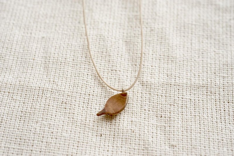 small leaf necklace - Necklaces - Wood Khaki