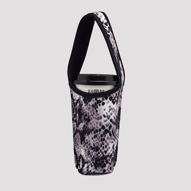 BLR Eco-friendly beverage bag, cold insulation, anti-collision snake pattern Ti 99 - ถุงใส่กระติกนำ้ - เส้นใยสังเคราะห์ สีเทา
