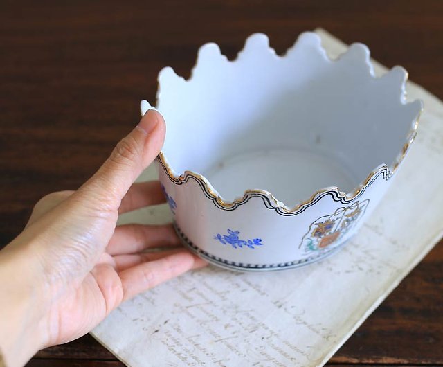 フランス 19世紀 アンティーク 紋章 王冠 陶器 器】 アンティーク 食器 