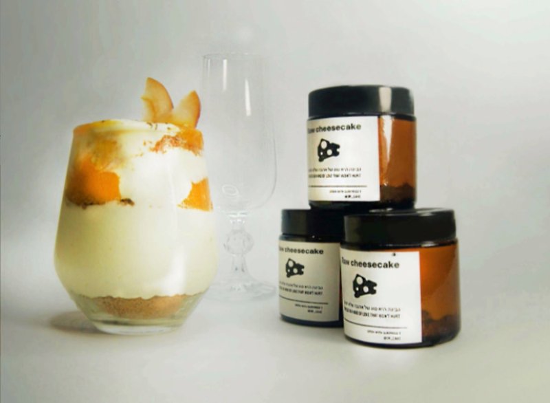 Raw Cheesecake - Apricot Peach Flavor - Double Can - Cake & Desserts - Glass Brown
