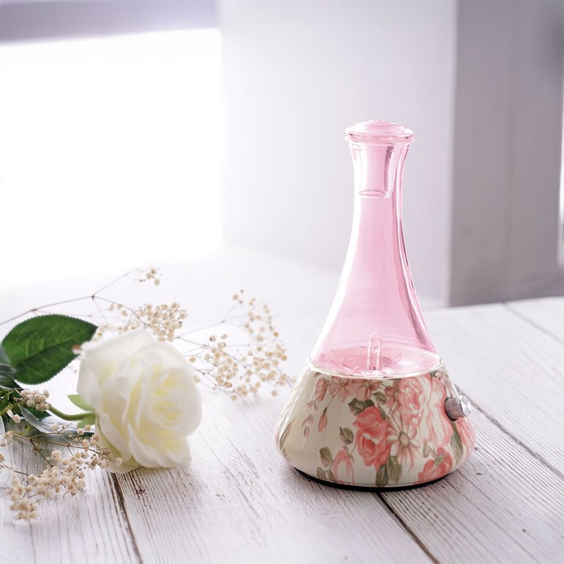 [Gift Essential Oil] Classical Rose-Powder Ceramic Diffuser | Waterless Diffuser | Customized Gift - Fragrances - Pottery Pink