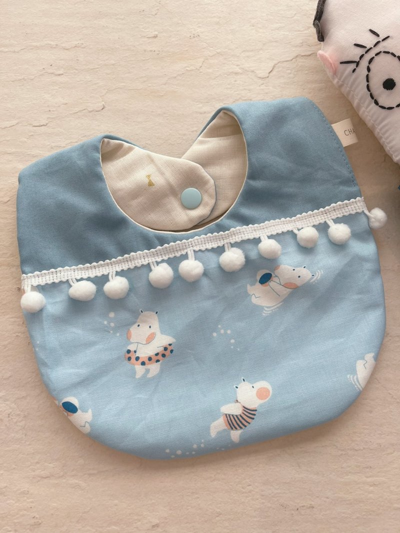 清爽的小球池     手工有機棉六層紗水滴圍兜口水巾 - 圍兜/口水巾 - 棉．麻 多色