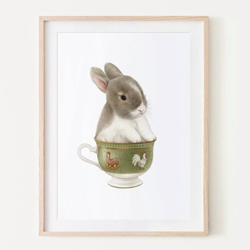 Bunny in the cup - Wall Décor - Paper Multicolor