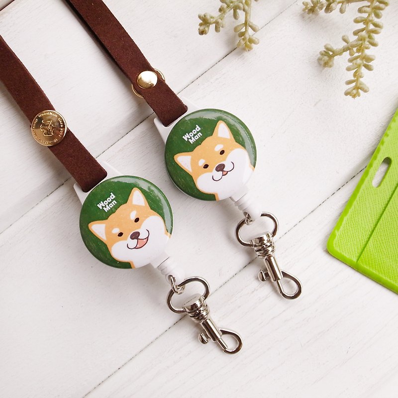 【畢業禮物】柴犬好可愛噢,伸縮票卡夾 - 證件套/識別證套 - 塑膠 綠色