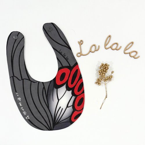 La la la 臺灣寬尾鳳蝶 臺灣特有種 八層紗棉質口水巾/圍兜兜