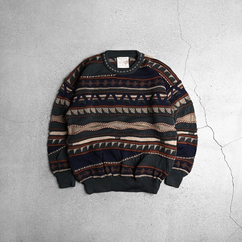 Vintage Raised Texture Sweater - Men's Sweaters - Wool Multicolor