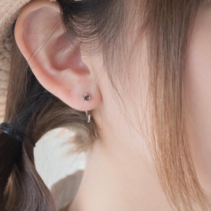 Tea crystal 925 sterling silver claw set ear hook earrings - Earrings & Clip-ons - Gemstone Silver