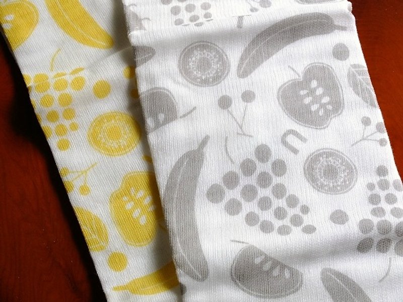 6-layer gauze super soft large area dish towel/housework cloth/saliva towel fruit pattern 2 sets - Other - Cotton & Hemp White