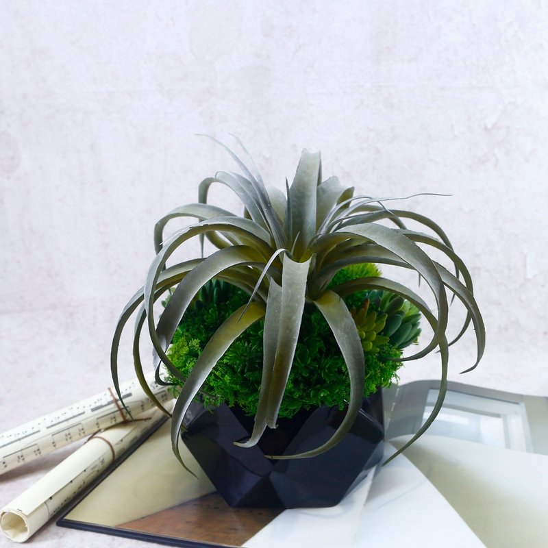 Grey-green air pineapple succulent plant/realistic plant/gift/greening/never fade/arrangement - ตกแต่งต้นไม้ - วัสดุอื่นๆ 