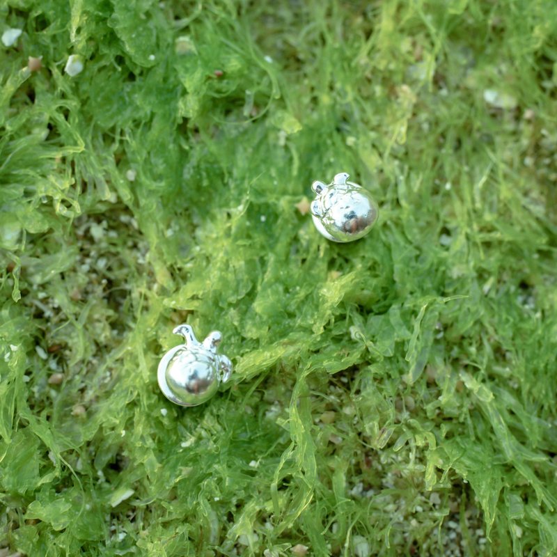 Biology Department-Turtle Broken Egg Earrings - ต่างหู - เงิน สีเงิน