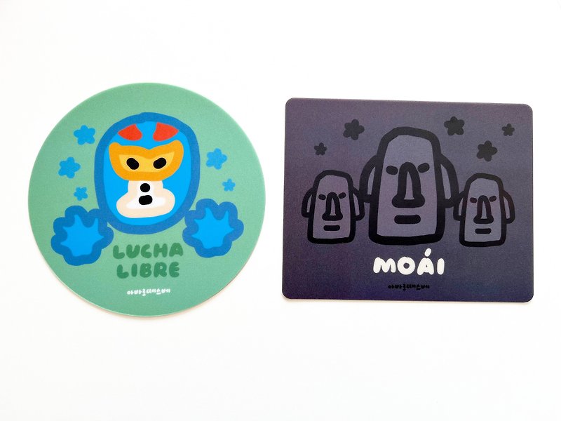 Lucha Libre/Moái Mouse Pad - 滑鼠墊 - 其他人造纖維 多色
