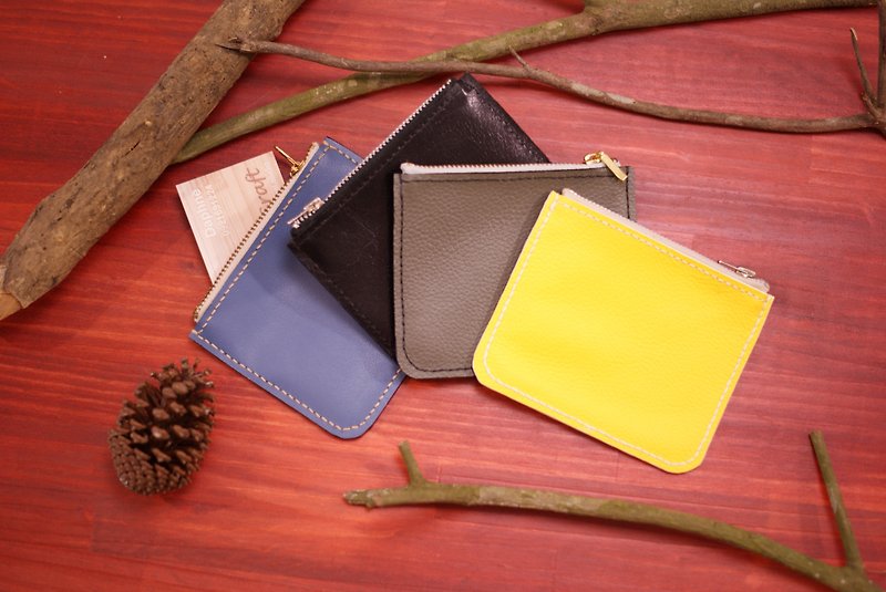 [Lonely planet] real leather - square wallet (immediately shipped) - กระเป๋าใส่เหรียญ - หนังแท้ สีดำ