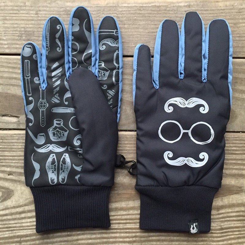 Mr. Beard - Waterproof Gloves Reflective Series Black Blue M/L - ถุงมือ - เส้นใยสังเคราะห์ สีน้ำเงิน